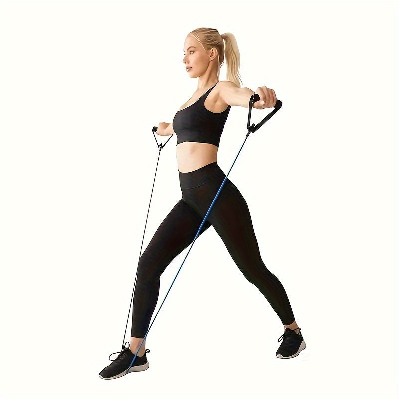 1pc Premium TPE Resistance Band - U-Shaped, Elastic Fitness Rope with Comfort Handles in Red/Green/Black - Ideal for Home Workouts & Strength Training