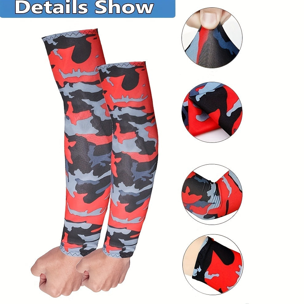 Athletic Arm Sleeves | 2pcs | Durable Material | Washable | Sports | Black with Colorful Patterns | Patterned Sleeve