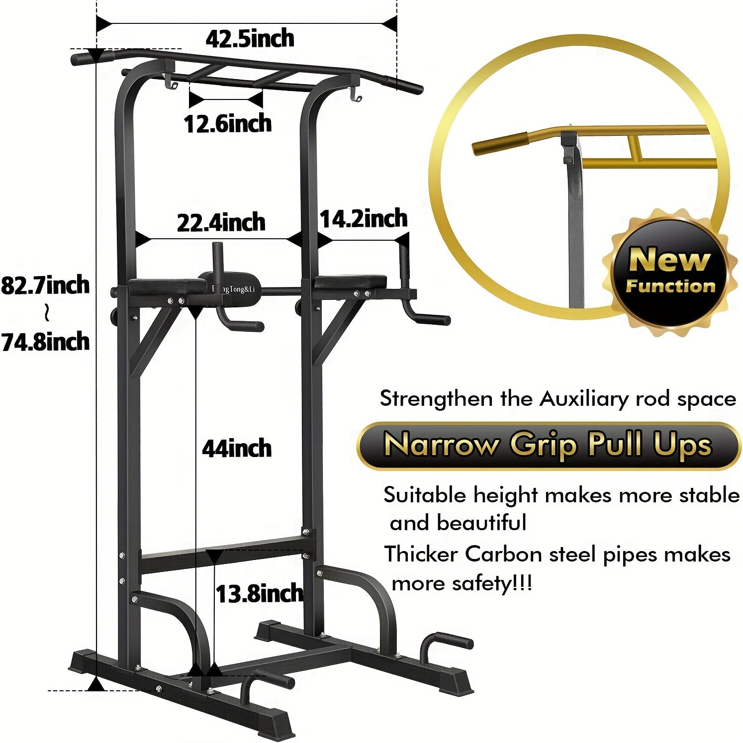Heavy-Duty Power Tower - Multi-Function Workout Station with Pull Up Bar & Dip Station - Home Gym Equipment for Strength Training, Bodybuilding & Core Exercises - Durable, Space-Saving Design, Easy Assembly