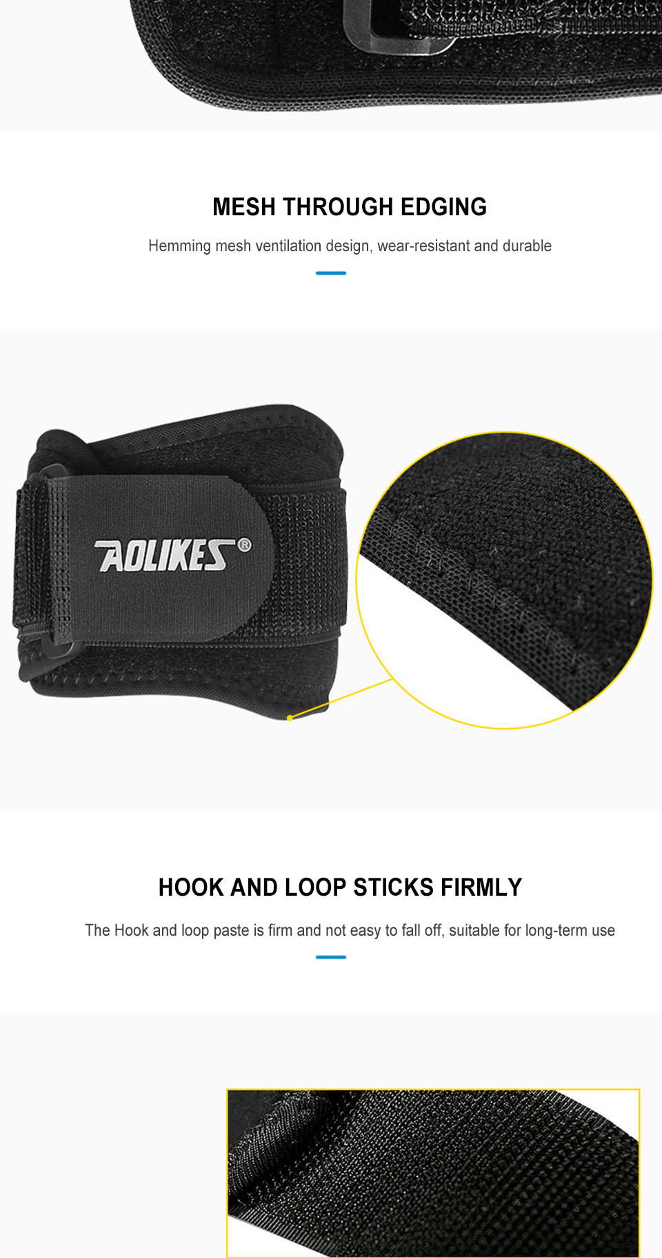 AOLIKES Tennis Elbow Support Pads - Adjustable Tennis Elbow Brace with Compression, Tennis Elbow Brace for Tennis, Basketball, Golf, - Non-slip Strap, Hand Wash Only - Ideal For Epicondylitis, Elbow Brace, Sports Care, Fit De
