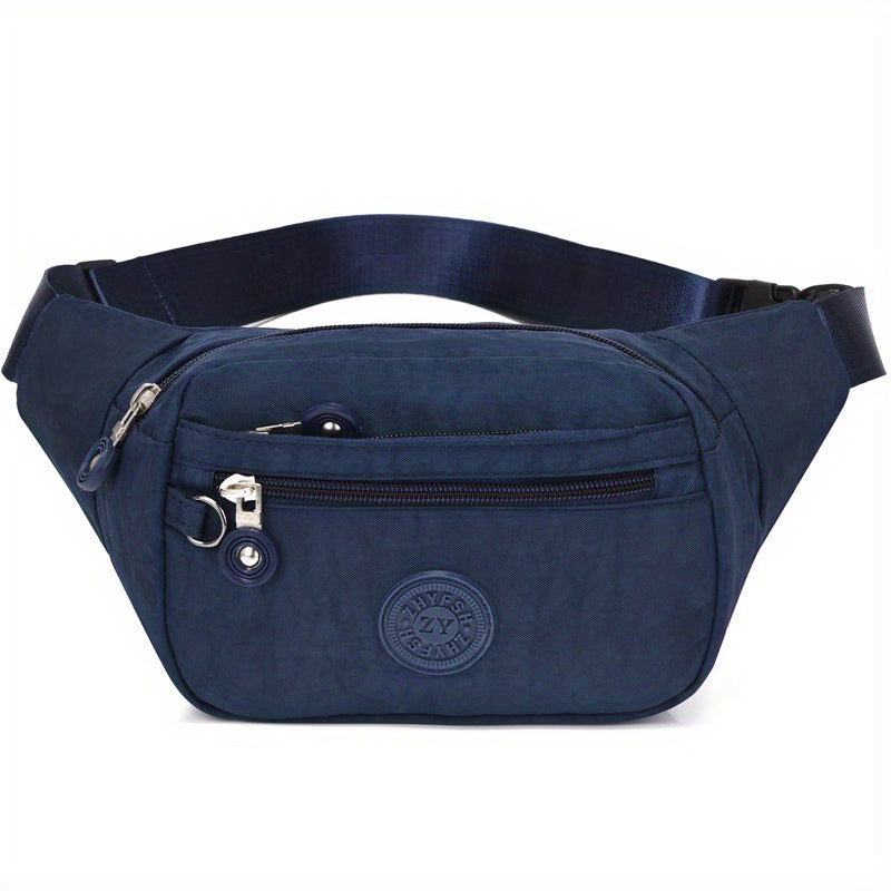 Trendy Letter Patch Waist Bag - Stylish, Water-Resistant Nylon Crossbody Phone Bag for Outdoor Adventures, Travel & Sports - Secure, Hands-Free Fanny Pack