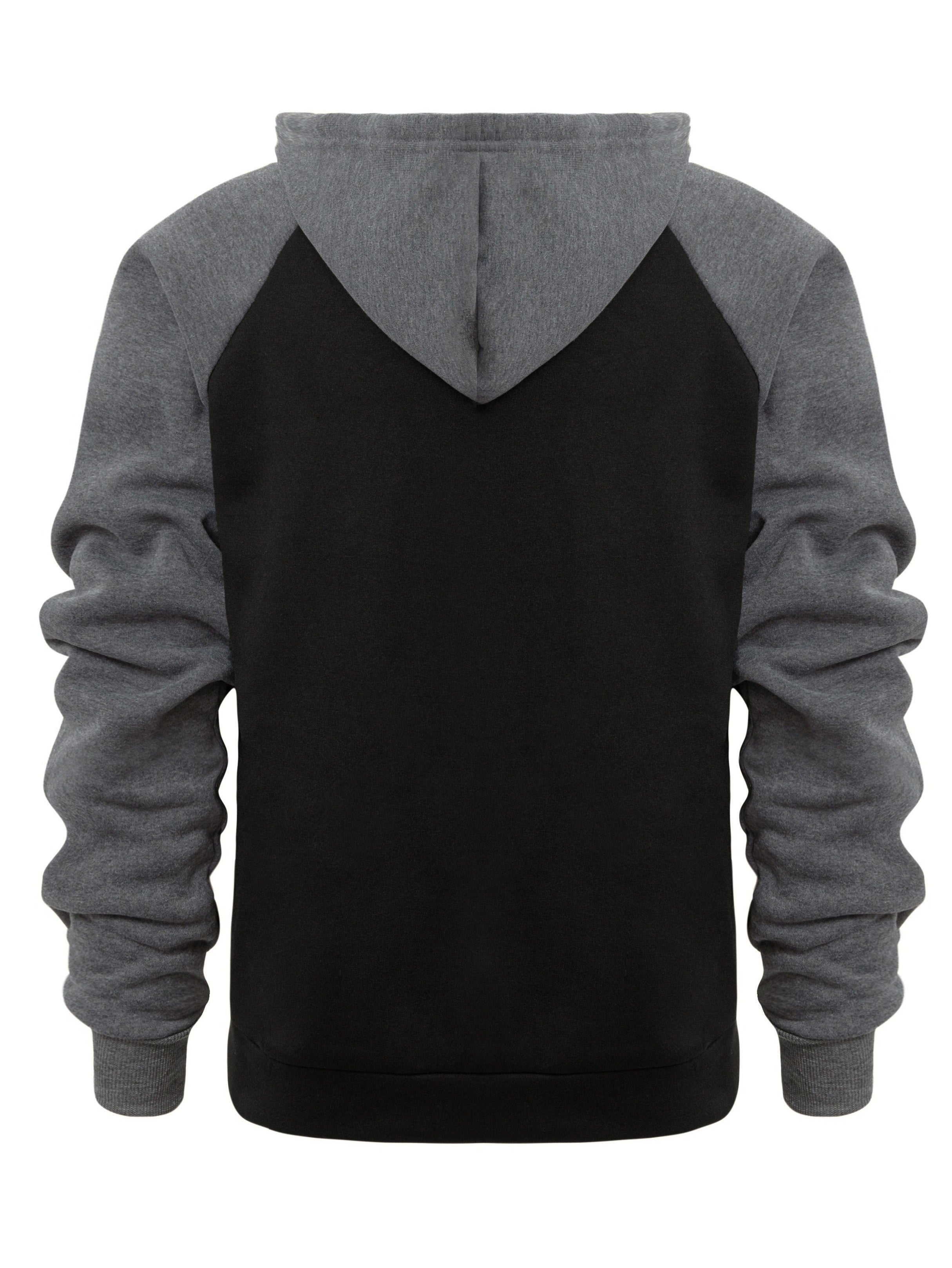 Color Block Men's Hooded Jacket Casual Long Sleeve Hoodies With Zipper Gym Sports Hooded Coat For Winter Fall