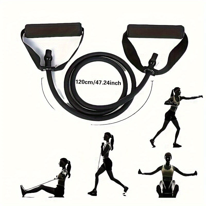 1pc Premium TPE Resistance Band - U-Shaped, Elastic Fitness Rope with Comfort Handles in Red/Green/Black - Ideal for Home Workouts & Strength Training