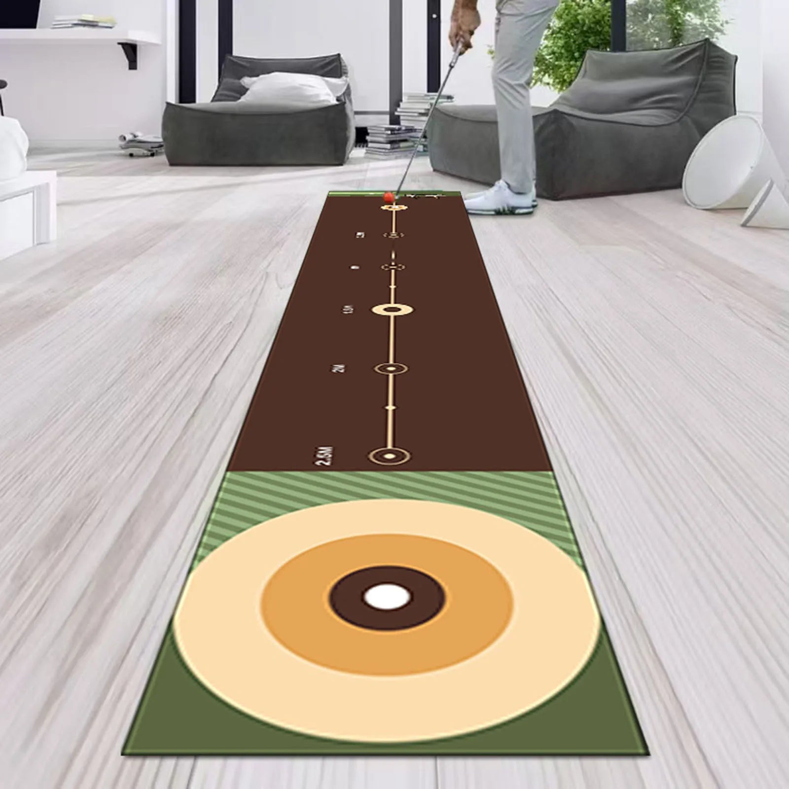 Golf Putting Mat Gift for Golfer Golfing Accessory Lightweight Portable Improve Putting Accuracy Training Aid for Park Lawn Home