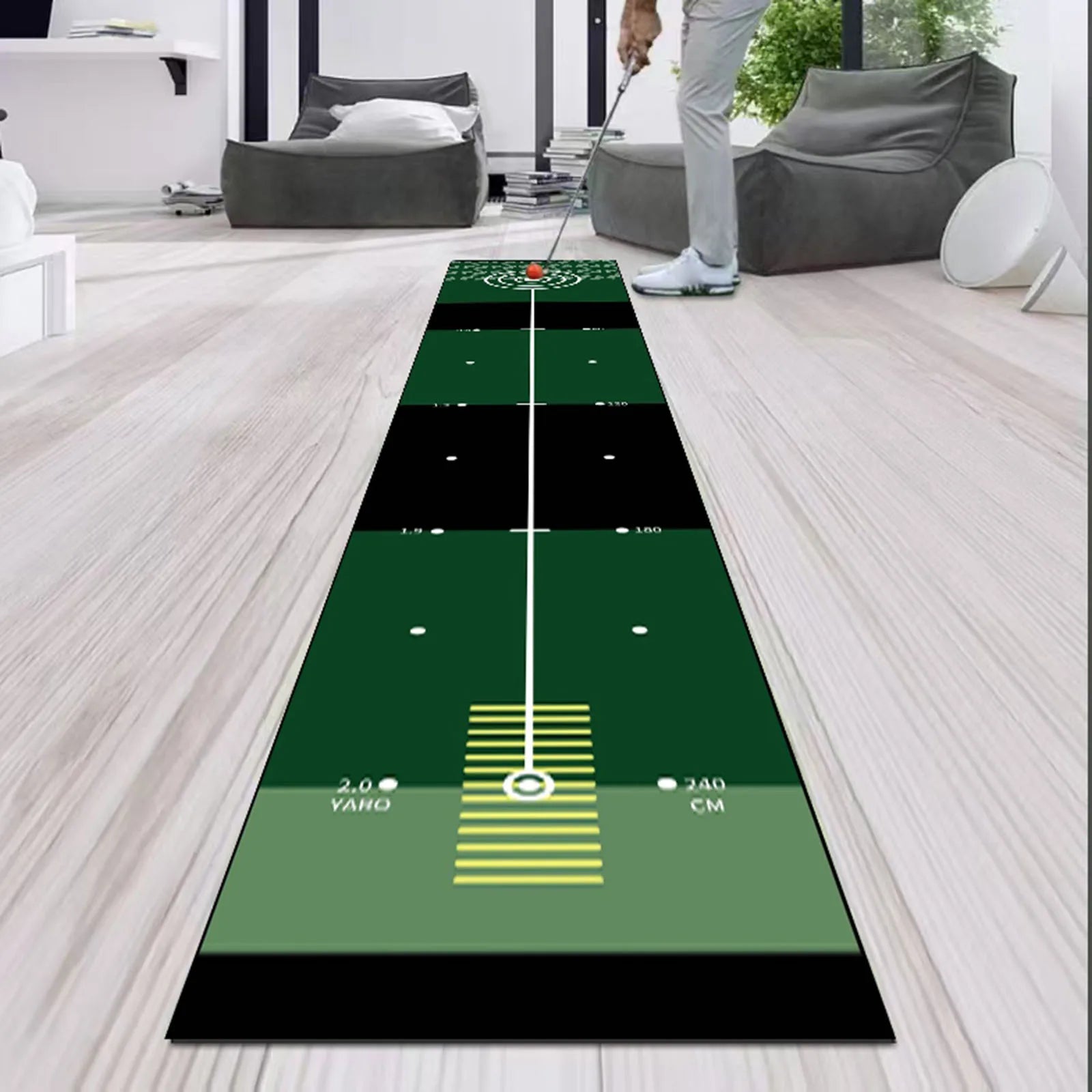 Golf Putting Mat Gift for Golfer Golfing Accessory Lightweight Portable Improve Putting Accuracy Training Aid for Park Lawn Home