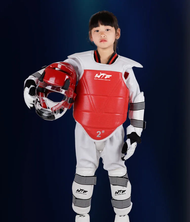 WTF Taekwondo Glvoes Karate Vest Body Protector Sparring Gear Arm Shin Chest Guard Helmet MMA Training Set Equipment kickboxing