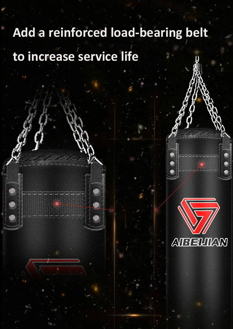 Punching Boxing Bags with Upgrade Hook, Durable Leather Sandbag for Adults, Muay Thai, Taekwondo, Sanda, Boxing Training, 180 cm