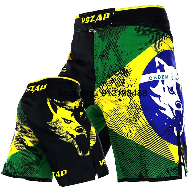 MMA Shorts Men's Boxing Pants VSZAP Kickboxing Training Grappling Shorts Gym Breathable Martial Arts Muay Thai Cage Fight Wear