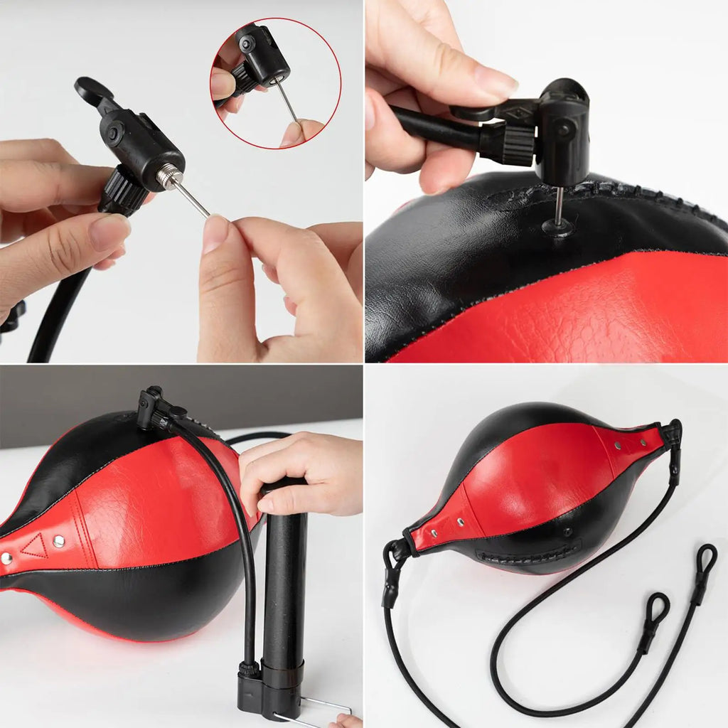 Training Boxing Double End Bag Flexible Punching Ball Hanging Elastic PU Leather Punching Bag for Gym Fitness Boxing Equipment