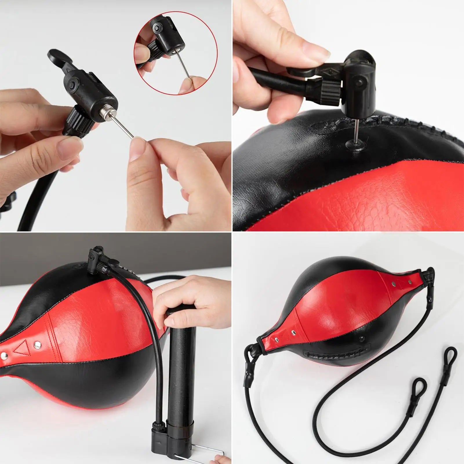 Training Boxing Double End Bag Flexible Punching Ball Hanging Elastic PU Leather Punching Bag for Gym Fitness Boxing Equipment