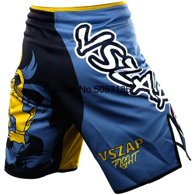 MMA Shorts Men's Boxing Pants VSZAP Kickboxing Training Grappling Shorts Gym Breathable Martial Arts Muay Thai Cage Fight Wear