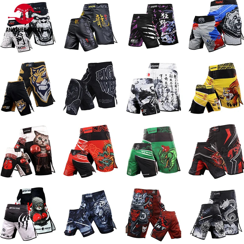 MMA Pants Combat Boxing Shorts for Men Women Fitness Gym Sports Jiu-Jitsu Kickboxing Muay Thai Shorts Crossfit BJJ Fight Wear