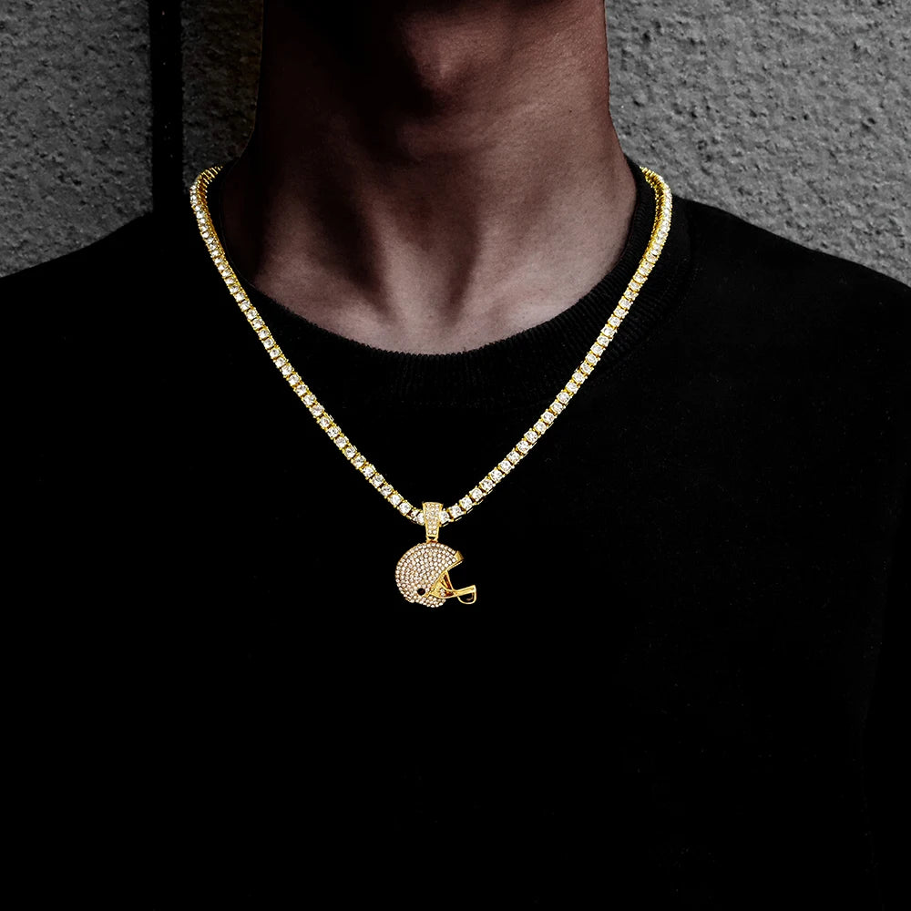 American Football Helmet Pendant For Necklace Making Rugby Ball Sports Jewelry Handcrafted Accessory NFL FOOTBALL HELMET Men