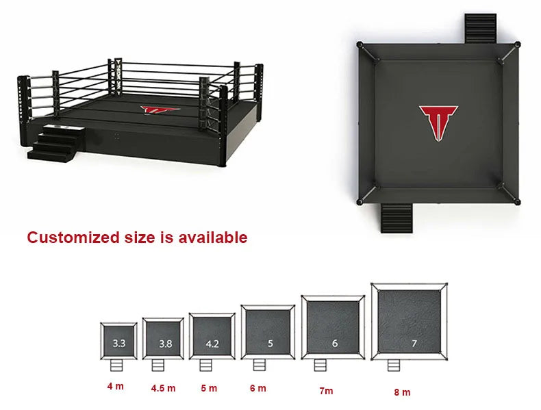 Elevated Boxing Ring Wrestling Ring - Competition Standard  Portable Boxing Ring 6m*6m*50cm  7.8*7.8*1m
