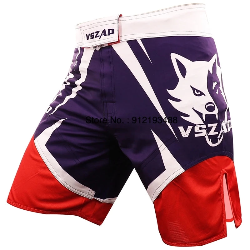 MMA Shorts Men's Boxing Pants VSZAP Kickboxing Training Grappling Shorts Gym Breathable Martial Arts Muay Thai Cage Fight Wear