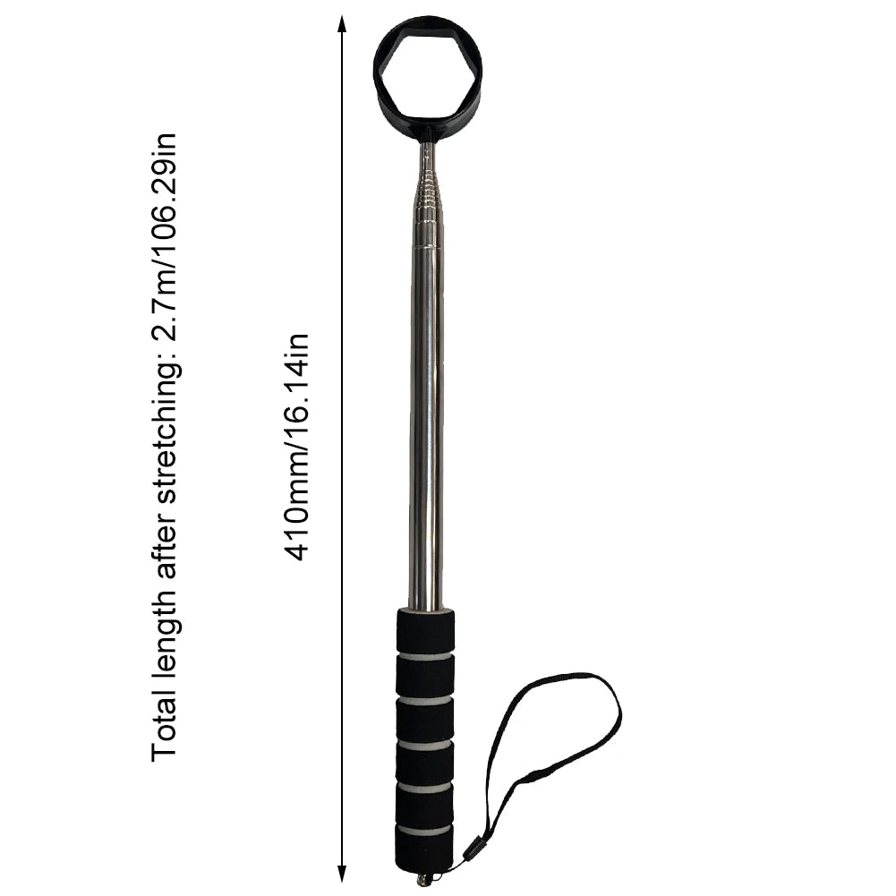 8.86 FT Telescopic Golf Ball Retriever Golf Ball Pick Up Retriever Grabber Stainless Extendable Claw Sucker Tool Golf Accessorie