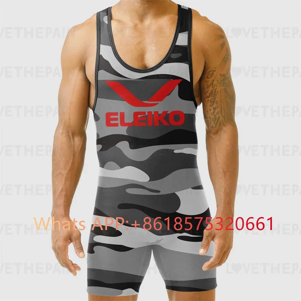 ELEIKO Men's Wrestling Singlets Competition Freestyle