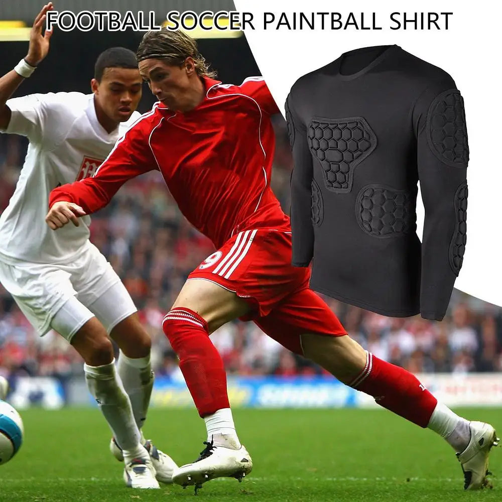 Sports Safety Protection Thicken Gear Soccer Goalkeeper Jersey T-Shirt Outdoor Elbow Football Jerseys Vest Padded Protector