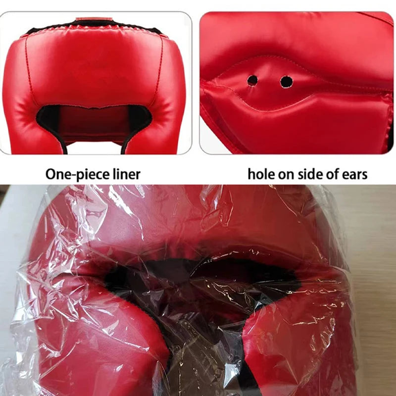 1 piair Boxing Gloves and 1 piese Helmet Taekwondo Head gear muay Thai Headgear, Adult Sanda Training Protective Equipment