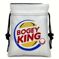 Fashionable golf valuable item white bag, golf bag with drawstring closure, golf handbag, portable golf bag