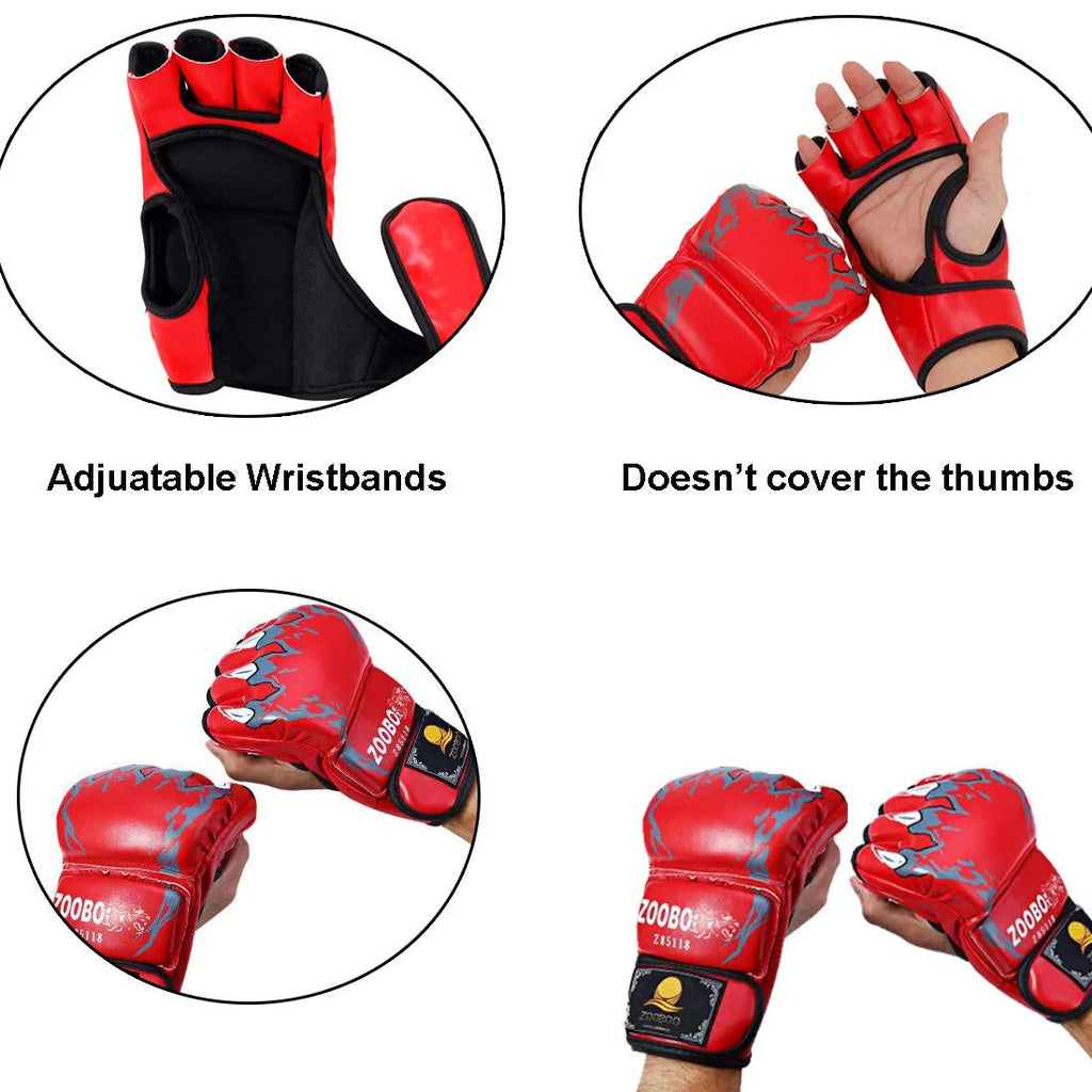 MMA Gloves Half-Finger for Men/Women for UFC Boxing Training Muay Thai Sparring Punching Bag Sanda Professional Fighting Mitts