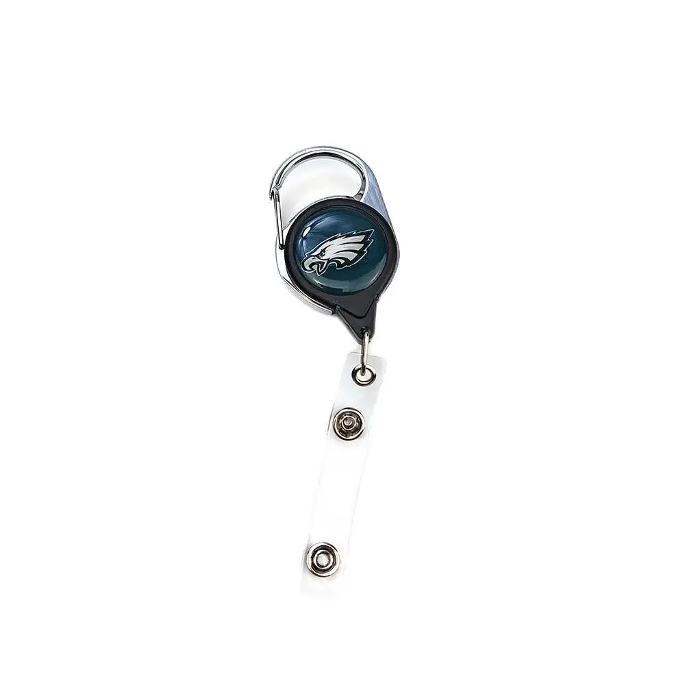 Belt Rope Football nfl Keychain Name Tag Holder Cord Reel Retract ID Card Badge Clip Reel