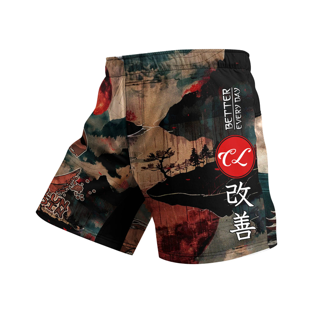 Fighting Hot MMA Training Grappling Shorts With 4-Way Stretch Fabric And Your Own Sublimation Printing MMA Shorts With Rubber