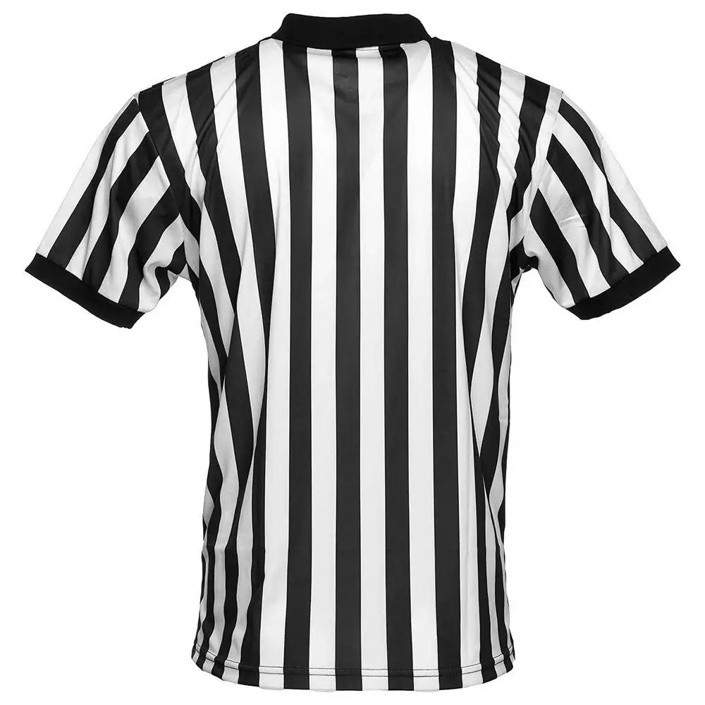 Striped Referee Shirt Men Official Pro-Style Collar Referee Shirt Gym Sporting Soccer Basketball Goods Collared Referee Shirts