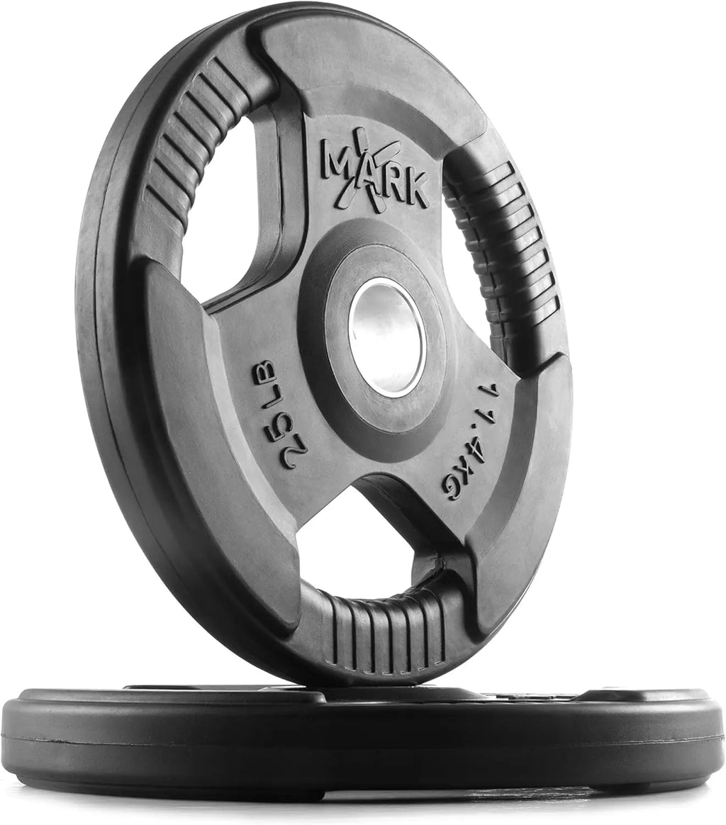 Pair or Set of Weight Plates, Rubber Coated Exercise Weights for Barbell, Strength Training Weight Set for Home Gym
