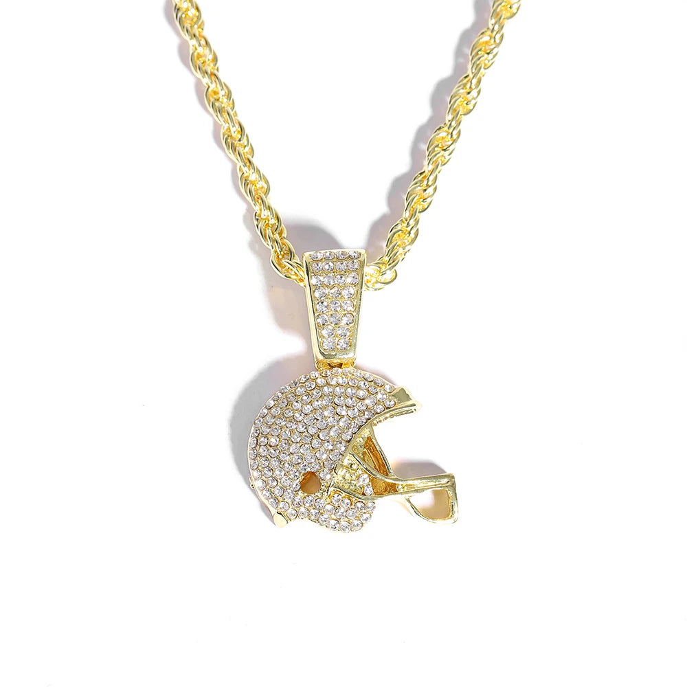 American Football Helmet Pendant For Necklace Making Rugby Ball Sports Jewelry Handcrafted Accessory NFL FOOTBALL HELMET Men