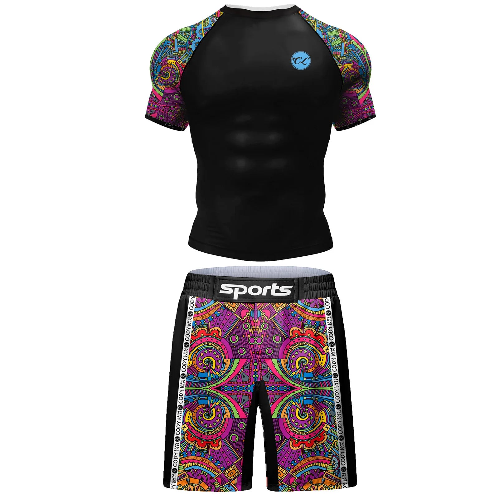 MMA Rashguard T Shirts+Pants Rash Guard Shorts BJJ Tracksuit Boxing Jerseys Muay Thai MMA Compression Men Kickboxing Sport Sets
