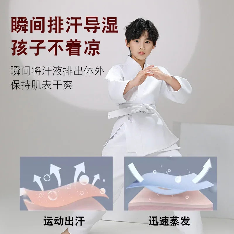 New Breathable karate uniform for kids and adults lightweight pants and jackets martial arts uniform with free belt for students