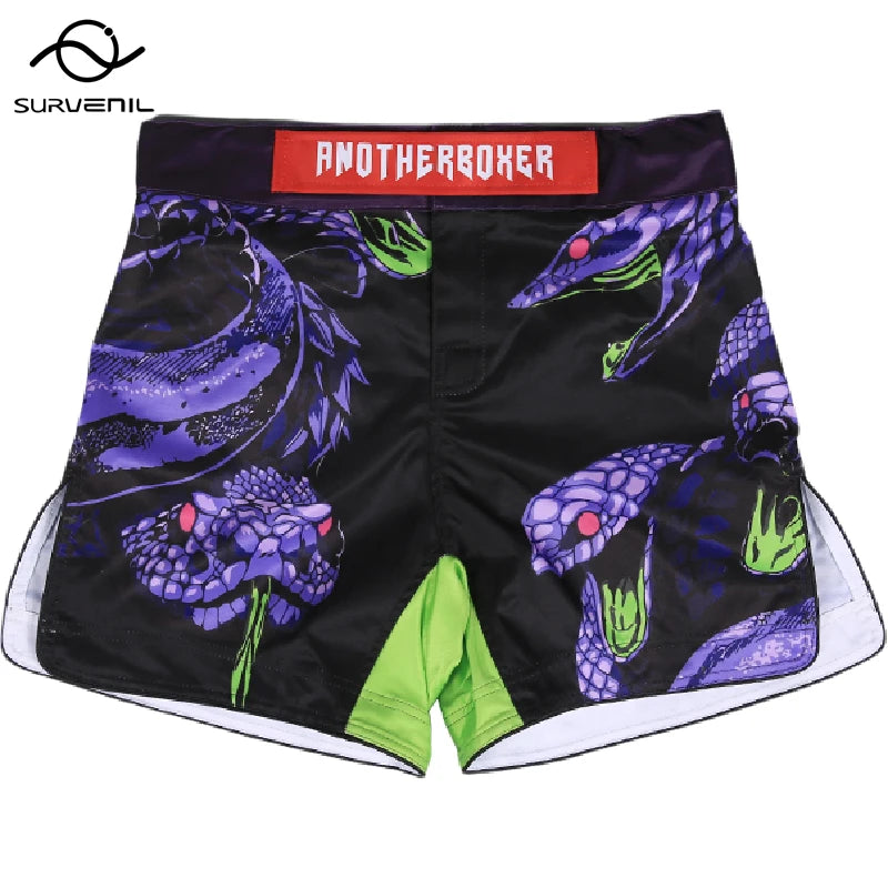 MMA Shorts Men Women Pro Style Fight Shorts for Muay Thai BJJ Training Quick Dry Split Design Jiu Jitsu Boxing Grappling Shorts