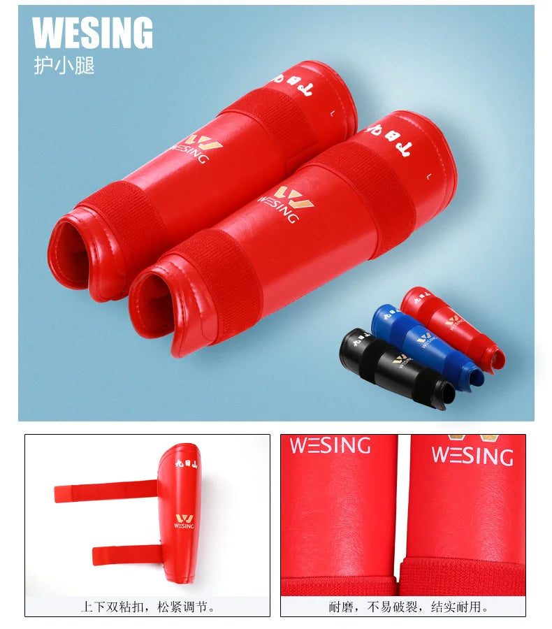 Wesing Wushu Sanda Kickboxing Protection 6 pcs Set Gear Boxing Sand Chest Head Protective Gear