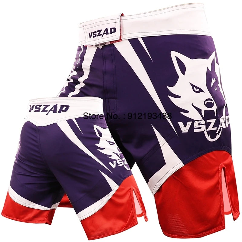 MMA Shorts Men's Boxing Pants VSZAP Kickboxing Training Grappling Shorts Gym Breathable Martial Arts Muay Thai Cage Fight Wear