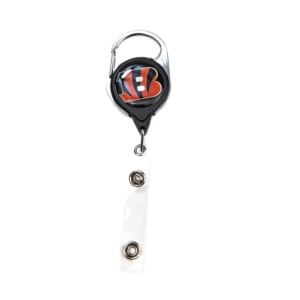 Belt Rope Football nfl Keychain Name Tag Holder Cord Reel Retract ID Card Badge Clip Reel