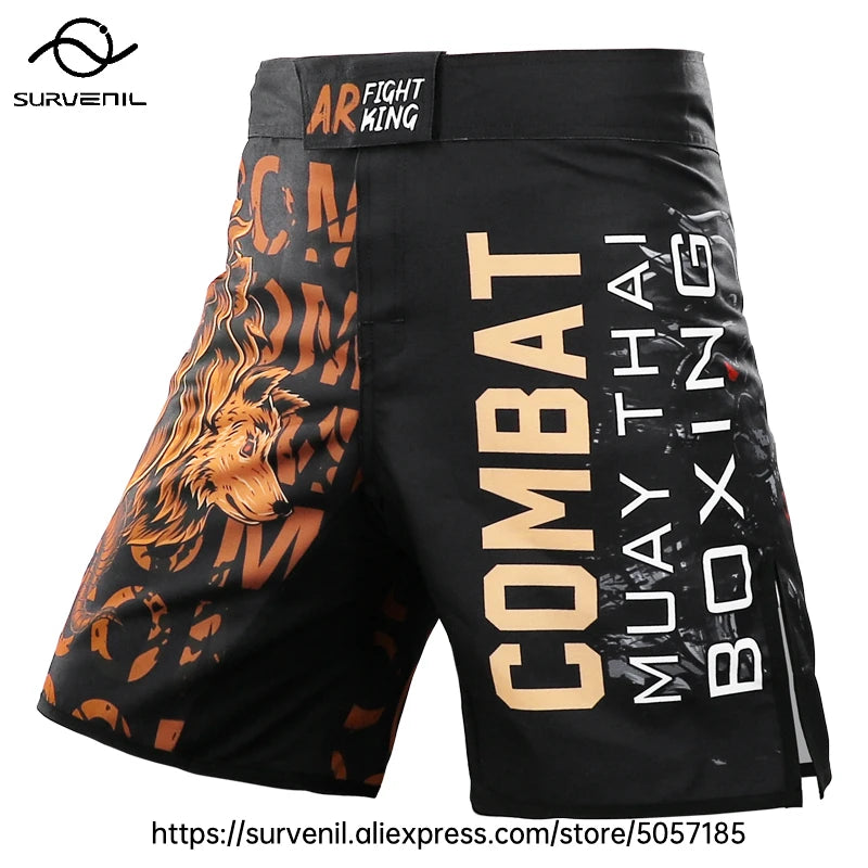 MMA Shorts Kickboxing Short Men's Fight Shorts Mixed Martial Arts BJJ Jiu Jitsu Muay Thai Pants Grappling Boxing Training Trunks