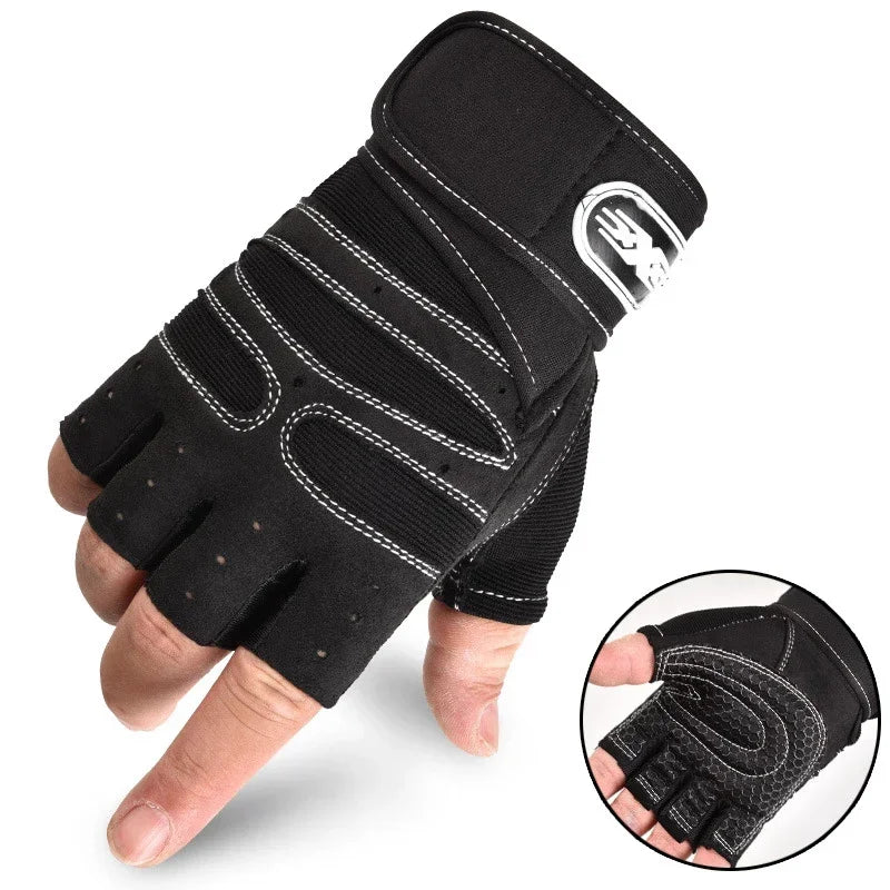 Fitness Half Finger Gloves Men and Women Wrist Guard Sports Dumbbell Riding Non Slip Horizontal Bar Exercise Training Hunting