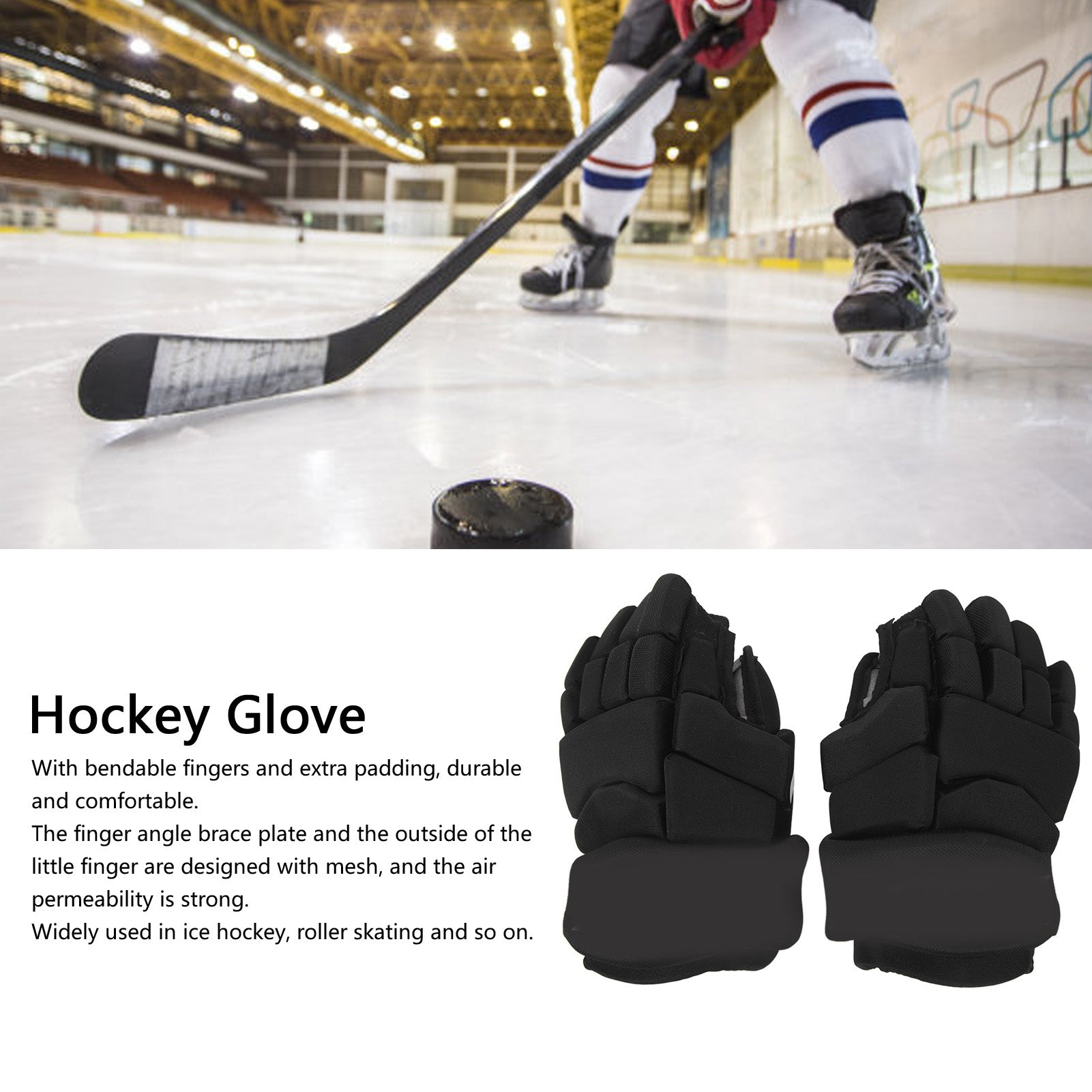 Hocky Glove Hocky Bendable Finger Protective Gloves For Ice Hockey Floorball Roller Hockey