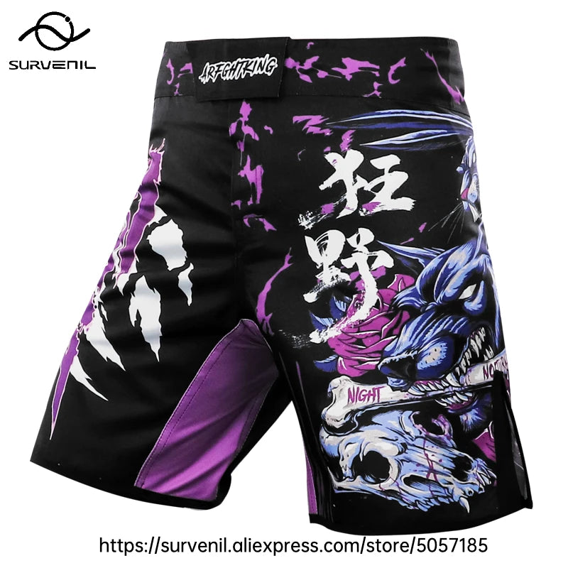 MMA Shorts Kickboxing Short Men's Fight Shorts Mixed Martial Arts BJJ Jiu Jitsu Muay Thai Pants Grappling Boxing Training Trunks