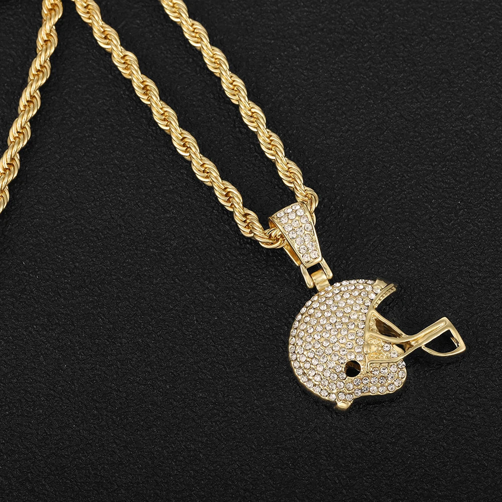 American Football Helmet Pendant For Necklace Making Rugby Ball Sports Jewelry Handcrafted Accessory NFL FOOTBALL HELMET Men