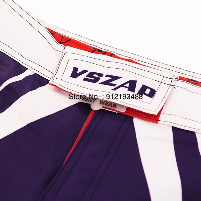 MMA Shorts Men's Boxing Pants VSZAP Kickboxing Training Grappling Shorts Gym Breathable Martial Arts Muay Thai Cage Fight Wear