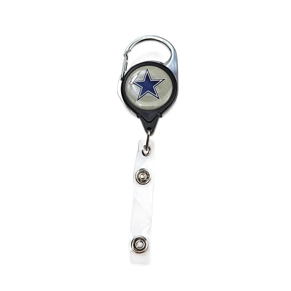 Belt Rope Football nfl Keychain Name Tag Holder Cord Reel Retract ID Card Badge Clip Reel