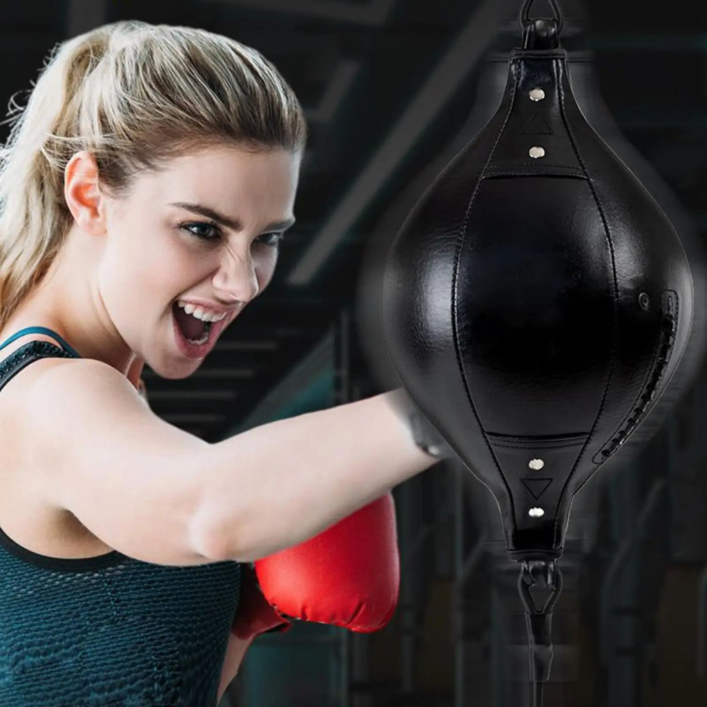 Training Boxing Double End Bag Flexible Punching Ball Hanging Elastic PU Leather Punching Bag for Gym Fitness Boxing Equipment