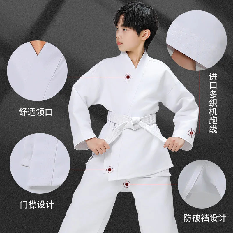 New Breathable karate uniform for kids and adults lightweight pants and jackets martial arts uniform with free belt for students
