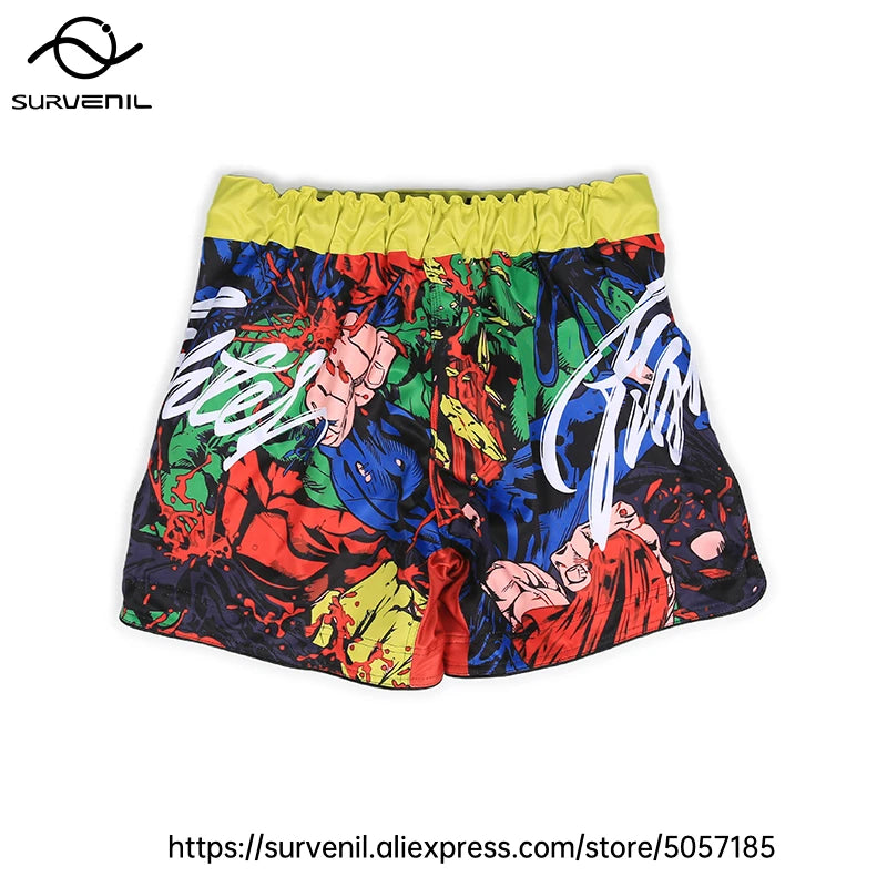 MMA Shorts Men Women Pro Style Fight Shorts for Muay Thai BJJ Training Quick Dry Split Design Jiu Jitsu Boxing Grappling Shorts
