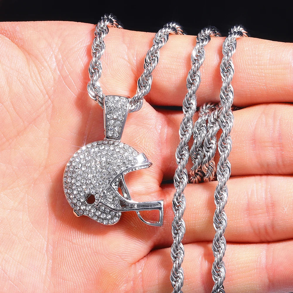 American Football Helmet Pendant For Necklace Making Rugby Ball Sports Jewelry Handcrafted Accessory NFL FOOTBALL HELMET Men