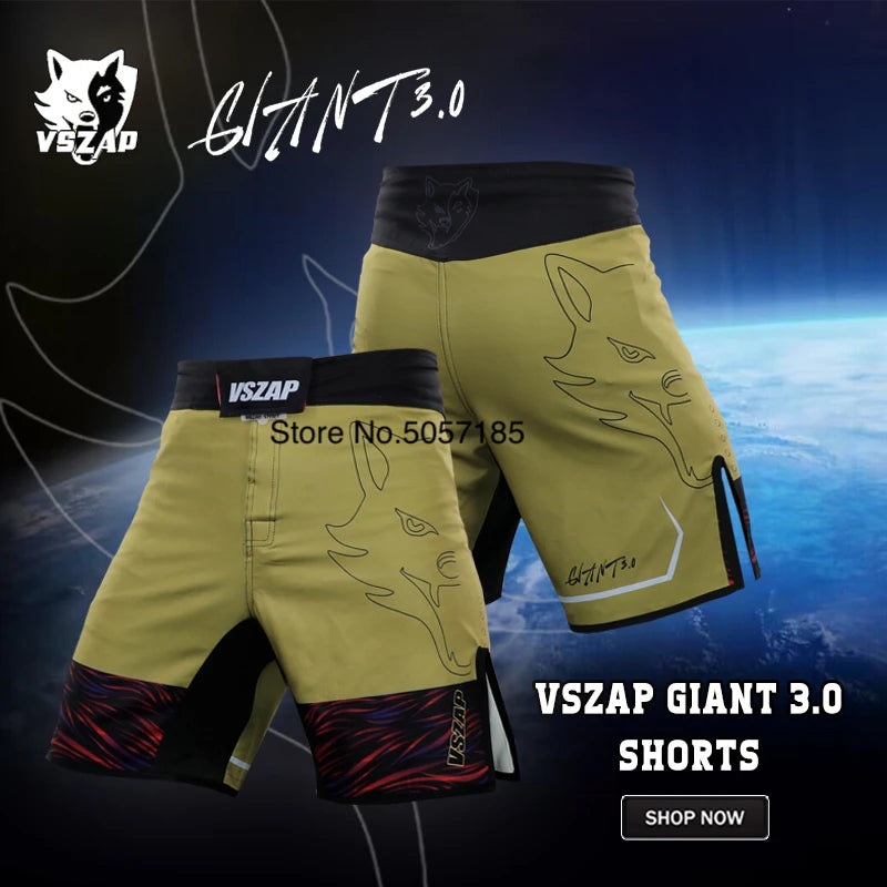 MMA Shorts Men's Boxing Pants VSZAP Kickboxing Training Grappling Shorts Gym Breathable Martial Arts Muay Thai Cage Fight Wear