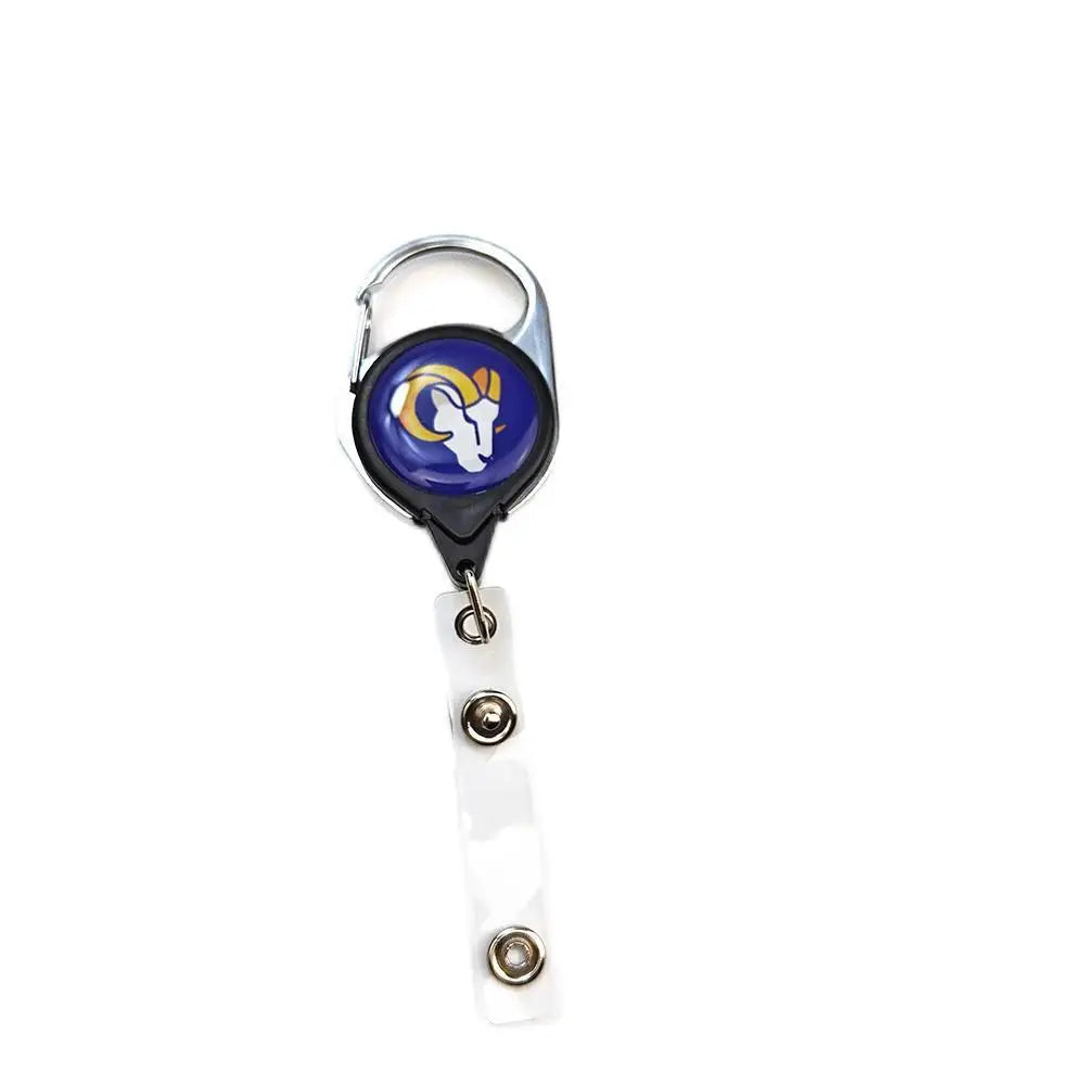 Belt Rope Football nfl Keychain Name Tag Holder Cord Reel Retract ID Card Badge Clip Reel