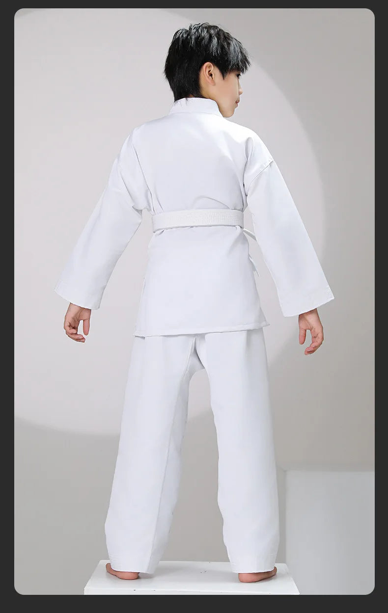 New Breathable karate uniform for kids and adults lightweight pants and jackets martial arts uniform with free belt for students